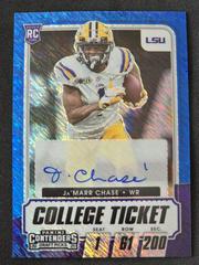 Ja'Marr Chase [Autograph Premium Blue Shimmer] #115C Football Cards 2021 Panini Contenders Draft Picks Prices