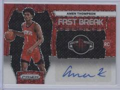 Amen Thompson [Red] #21 Basketball Cards 2023 Panini Prizm Fast Break Rookie Autograph Prices