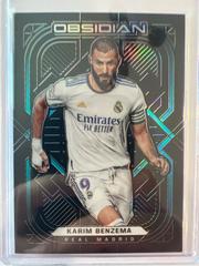 Karim Benzema [Electric Etch Neon Blue Flood] Soccer Cards 2021 Panini Obsidian Prices