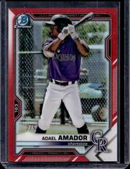 Adael Amador [Red Refractor] #BDC-195 Baseball Cards 2021 Bowman Draft Chrome Prices