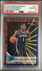 Zion Williamson [Red, Blue Laser] Basketball Cards 2019 Panini Donruss Prices