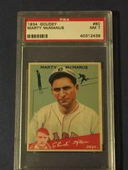 Marty McManus #80 Baseball Cards 1934 Goudey Prices
