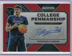 Donovan Clingan [Red] #CP-DVC Basketball Cards 2023 Panini Prizm Draft Picks College Penmanship Autographs Prices