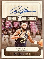 Royce O'Neale Basketball Cards 2022 Panini Hoops Great SIGnificance Autographs Prices