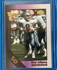 Troy Aikman [50 Stripe] Football Cards 1992 Wild Card Field Force Prices