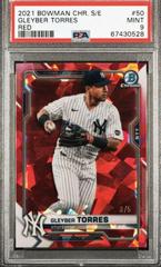 Gleyber Torres [Red] #50 Baseball Cards 2021 Bowman Chrome Sapphire Prices