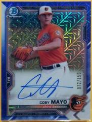 Coby Mayo [Blue Refractor] #BMA-CM Baseball Cards 2021 Bowman Chrome Mega Box Mojo Autographs Prices
