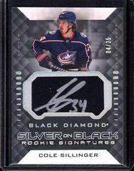 Cole Sillinger Hockey Cards 2021 Upper Deck Black Diamond Silver on Black Rookie Signatures Prices