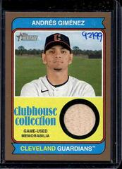 Andres Gimenez [Gold] #CCR-AG Baseball Cards 2023 Topps Heritage Clubhouse Collection Relics Prices