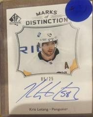 Kris Letang Hockey Cards 2021 SP Authentic Marks of Distinction Autographs Prices