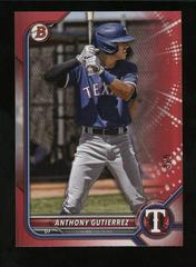 Anthony Gutierrez [Red] #BD-110 Baseball Cards 2022 Bowman Draft Prices