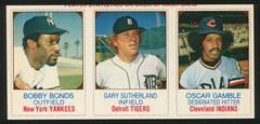 Bobby Bonds, Gary Sutherland, Oscar Gamble [Hand Cut Panel] Baseball Cards 1975 Hostess Prices