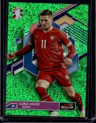 Luka Jovic [Green Speckle Refractor] #35 Soccer Cards 2023 Topps Finest Road to UEFA EURO Prices