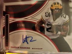 Hassan Haskins [Ruby] #II-HHA Football Cards 2022 Panini Immaculate Collegiate Introductions Autographs Prices