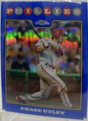 Chase Utley [Blue Refractor] Baseball Cards 2008 Topps Chrome Prices