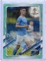Phil Foden [Aqua Wave] #34 Soccer Cards 2020 Topps Chrome UEFA Champions League Prices