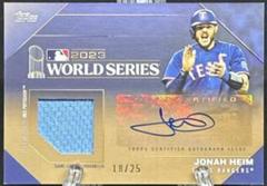 Jonah Heim [Gold] Baseball Cards 2024 Topps World Series Champion Autograph Relic Prices