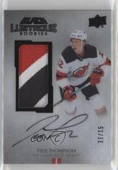 Tyce Thompson [Clarity Variant] Hockey Cards 2021 SPx UD Black Lustrous Rookie Auto Patch Prices