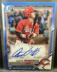 Austin Hendrick [Blue Refractor] Baseball Cards 2021 Bowman Chrome Prospect Autographs Prices