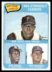 NL Srikeout Leaders [Veale/Gibson/Drysdale] #12 Baseball Cards 1965 Topps Prices