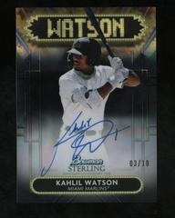 Kahlil Watson [Black Atomic] Baseball Cards 2022 Bowman Sterling Signage Autographs Prices