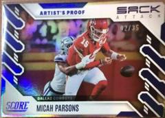 Micah Parsons [Artist's Proof] #SA-MP Football Cards 2022 Panini Score Sack Attack Prices