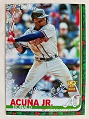 Ronald Acuna Jr. [Candy Cane Bat] #HW85 Baseball Cards 2019 Topps Holiday Mega Box Prices