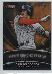 Carlos Correa [Orange Refractor] Baseball Cards 2016 Bowman's Best Stat Lines Prices