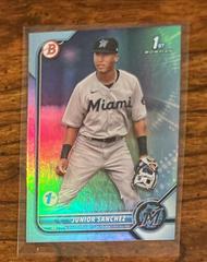 Junior Sanchez [Sky Blue Foil] Baseball Cards 2022 Bowman 1st Edition Prices