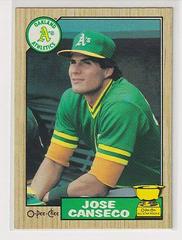 Jose Canseco Baseball Cards 1987 O Pee Chee Prices