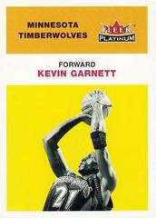 Kevin Garnett #54 Basketball Cards 2001 Fleer Platinum Prices
