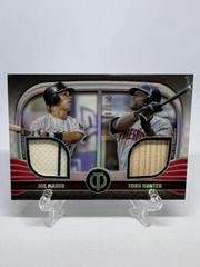 Joe Mauer, Torii Hunter [Green] #DR2-MH Baseball Cards 2022 Topps Tribute Dual Relics 2 Prices