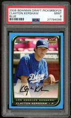 Clayton Kershaw [Blue] Baseball Cards 2008 Bowman Draft Picks Prices