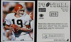 Bernie Kosar #213 Football Cards 1988 Panini Sticker Prices