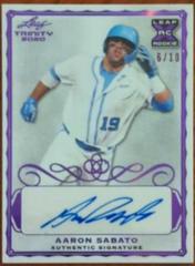 Aaron Sabato [Purple] #A-AS1 Baseball Cards 2020 Leaf Trinity Autographs Prices