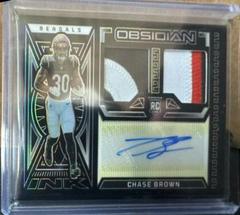 Chase Brown [Yellow Electric Etch] #34 Football Cards 2023 Panini Obsidian Rookie Jersey Ink Prices