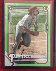 Alec Bohm [Green] #2 Baseball Cards 2021 Bowman Prices