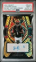 Ja'Marr Chase [Gold] #RS-JCH Football Cards 2021 Panini Select Rookie Signatures Prices