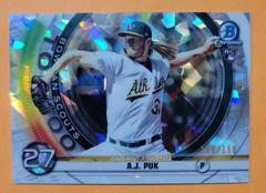A.J. Puk [Atomic Refractor] Baseball Cards 2020 Bowman Chrome Scouts' Top 100 Prices