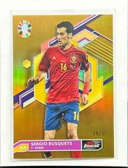 Sergio Busquets [Gold Refractor] #81 Soccer Cards 2023 Topps Finest Road to UEFA EURO Prices