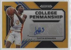 Justin Edwards [Gold] #CP-JEW Basketball Cards 2023 Panini Prizm Draft Picks College Penmanship Autographs Prices
