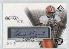 Johnnie Morant Football Cards 2004 SP Game Used Rookie Exclusives Autograph Prices
