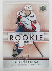 Aliaksei Protas [Red] Hockey Cards 2021 Upper Deck Ovation UD Glass Rookies Prices