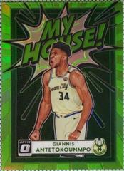 Giannis Antetokounmpo [Lime Green] #2 Basketball Cards 2020 Panini Donruss Optic My House Prices