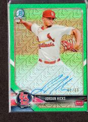 Jordan Hicks [Green Refractor] #BCP123 Baseball Cards 2018 Bowman Mega Box Chrome Prices