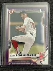 Elmer Rodriguez Cruz [Purple] Baseball Cards 2021 Bowman Draft Prices