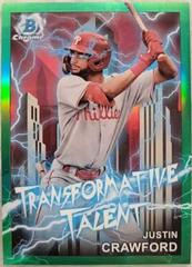 Justin Crawford [Green] Baseball Cards 2023 Bowman Draft Transformative Talent Prices
