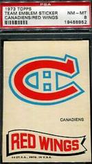 Canadiens, Red Wings Hockey Cards 1973 Topps Team Emblem Stickers Prices