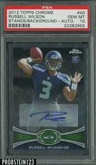 Russell Wilson [Stands in Background Autograph] #40 Football Cards 2012 Topps Chrome Prices