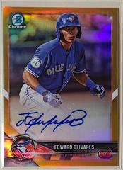 Edward Olivares [Gold Refractor] #CPA-EO Baseball Cards 2018 Bowman Chrome Prospects Autographs Prices